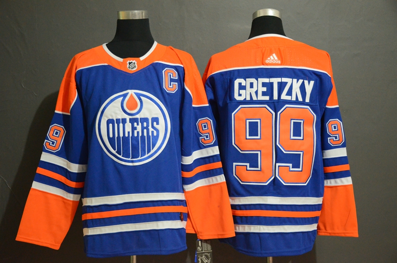 Oilers 99 Wayne Gretzky Royal Adidas Jersey