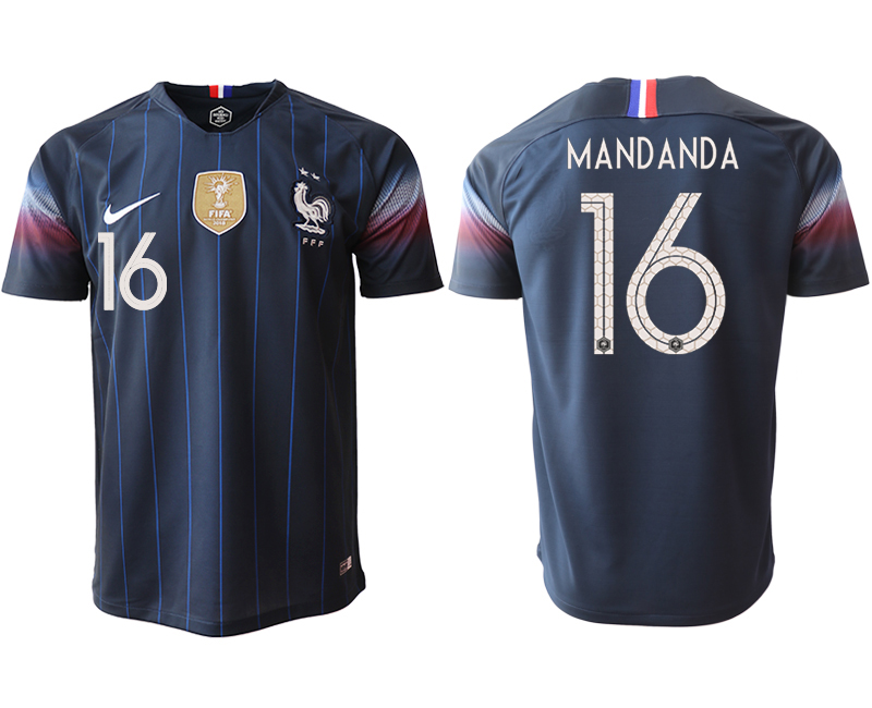 2018-19 France 16 MANDANDA Home Thailand Soccer Jersey