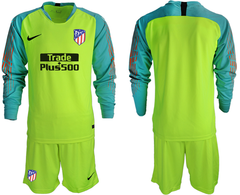 2018-19 Atletico Madrid Fluorescent Green Long Sleeve Goalkeeper Soccer Jersey