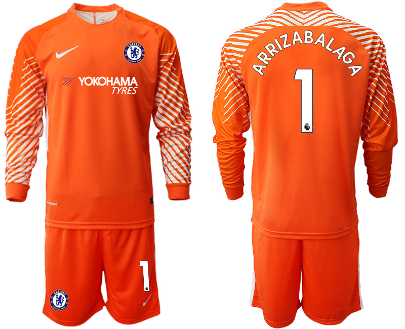 2018-19 Chelsea 1 ARRIZABALAGA Orange Long Sleeve Goalkeeper Soccer Jersey