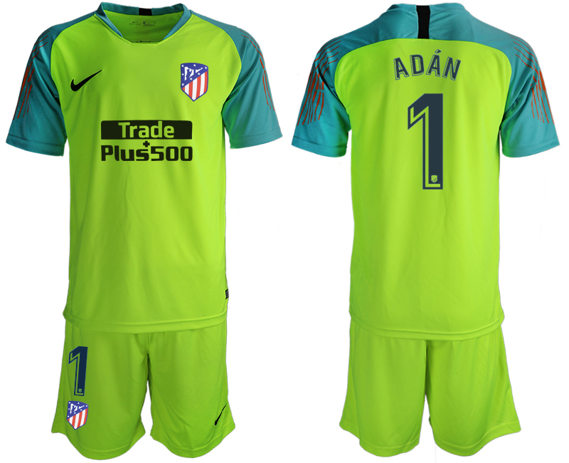 2018-19 Atletico Madrid 1 ADAN Fluorescent Green Goalkeeper Soccer Jersey