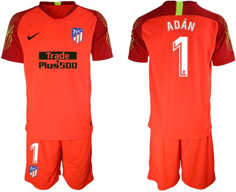2018-19 Atletico Madrid 1 ADAN Red Goalkeeper Soccer Jersey