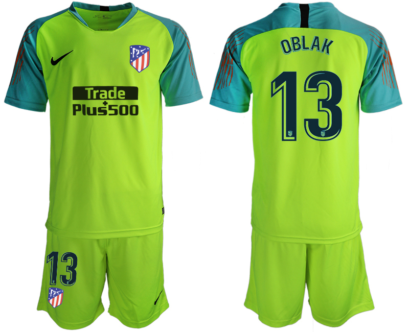 2018-19 Atletico Madrid 13 OBLAK Fluorescent Green Goalkeeper Soccer Jersey
