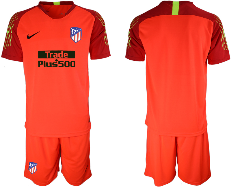 2018-19 Atletico Madrid Red Goalkeeper Soccer Jersey - Click Image to Close