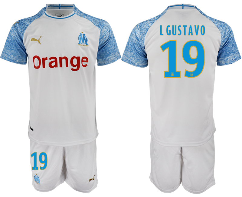 2018-19 Marseille 19 L GUSTAVO Home Soccer Jersey - Click Image to Close