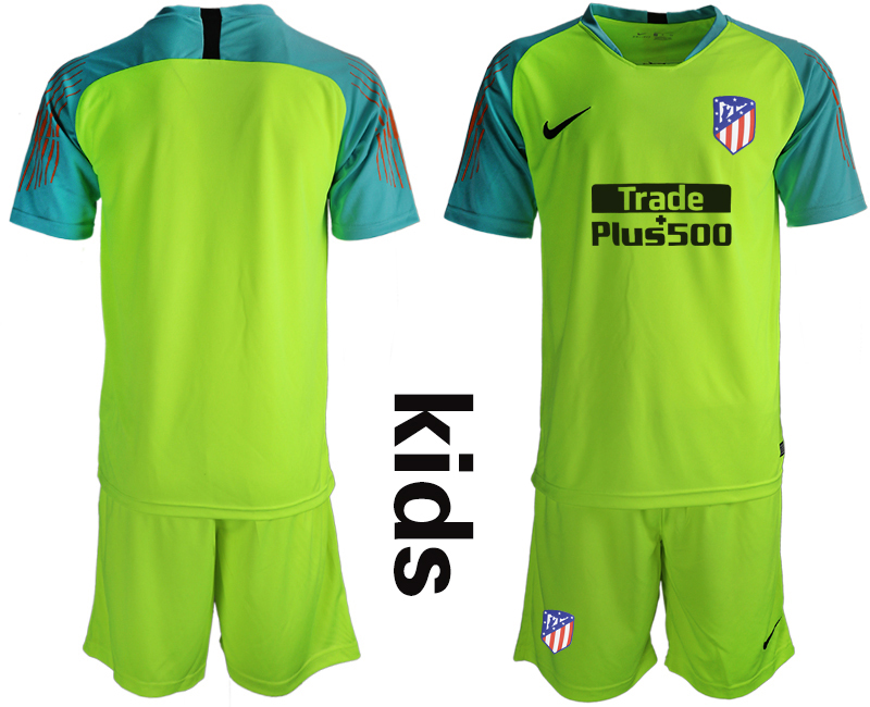2018-19 Atletico Madrid Fluorescent Green Youth Goalkeeper Soccer Jersey
