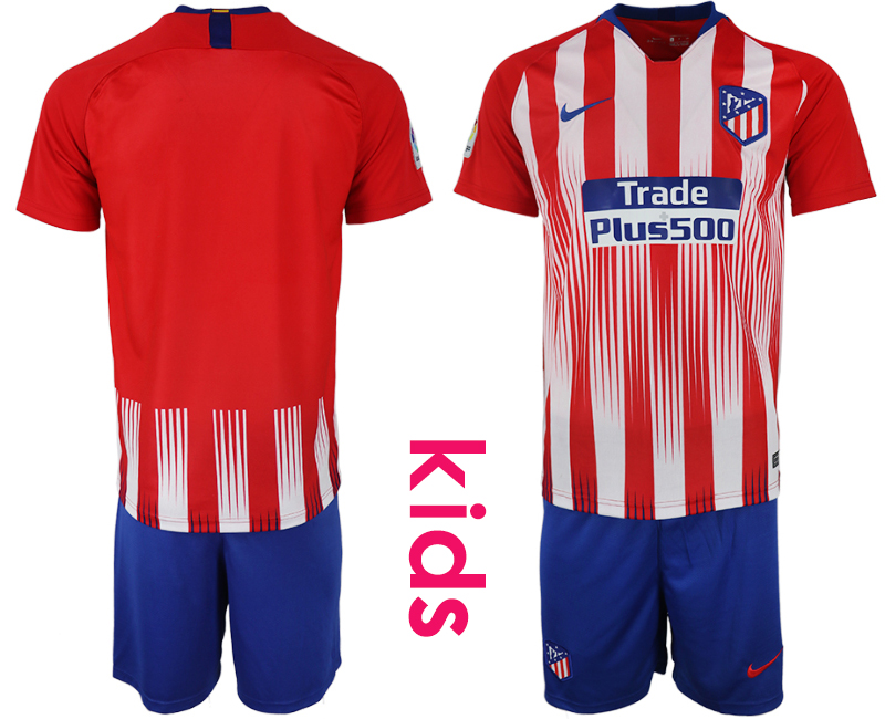 2018-19 Atletico Madrid Home Youth Soccer Jersey