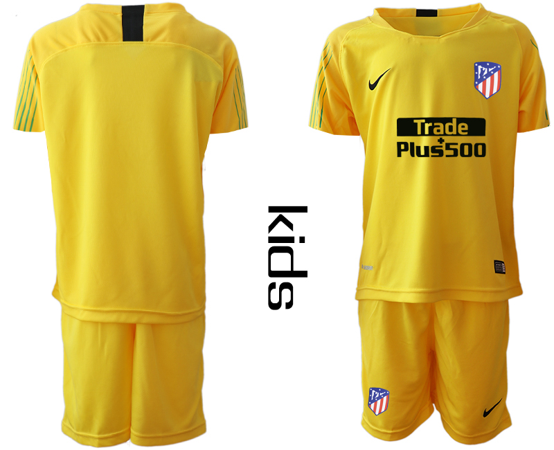 2018-19 Atletico Madrid Yellow Youth Goalkeeper Soccer Jersey