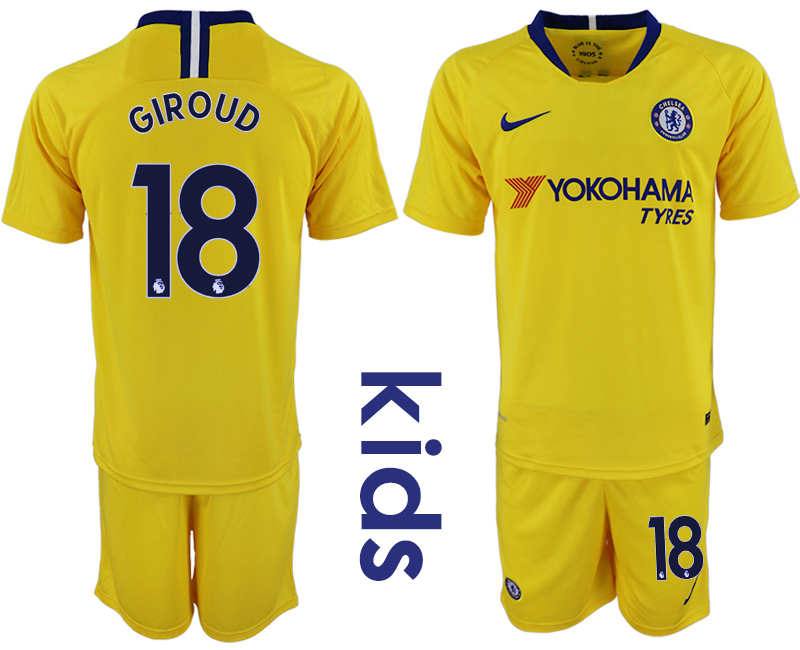 2018-19 Chelsea 18 GIROUD Away Youth Soccer Jersey - Click Image to Close