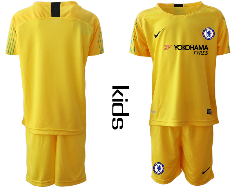 2018-19 Chelsea Yellow Youth Goalkeeper Soccer Jersey - Click Image to Close
