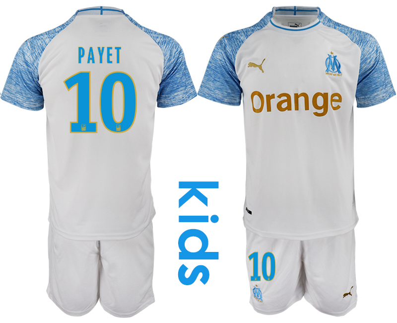 2018-19 Marseille 10 PAYET Home Youth Soccer Jersey