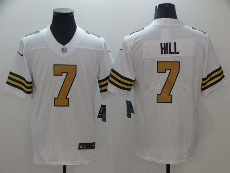 Nike Saints 7 Taysom Hill White Color Rush Limited Jersey