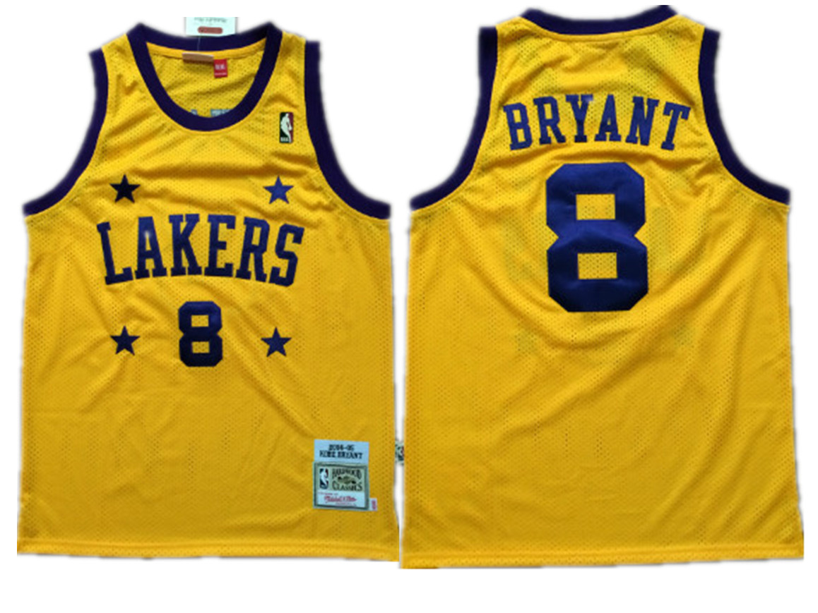 Lakers 8 Kobe Bryant Yellow 2004-05 Hardwood Classics Jersey