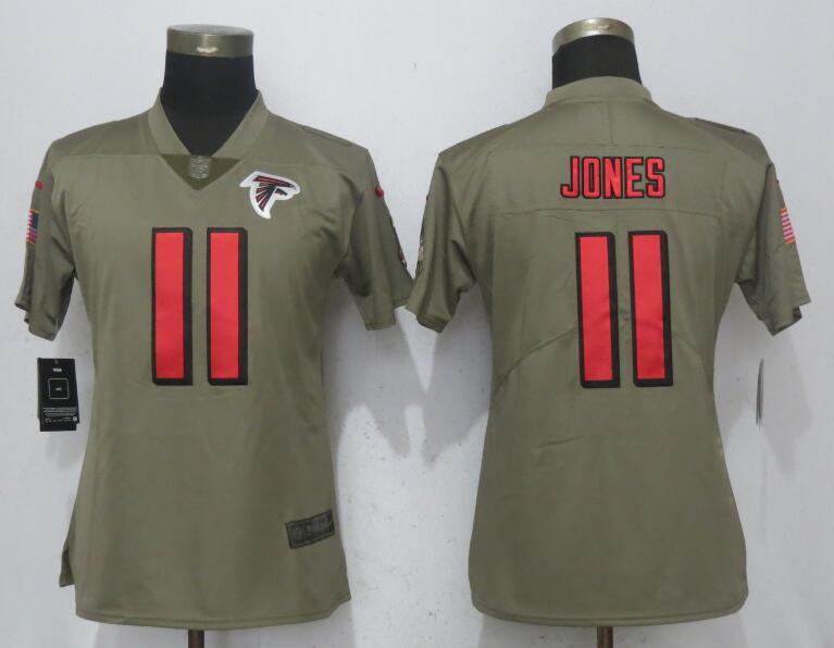 Nike Falcons 11 Julio Jones Olive Women Salute To Service Limited Jersey