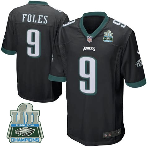 Nike Eagles 9 Nick Foles Black Youth 2018 Super Bowl Champions Game Jersey
