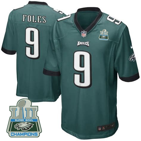 Nike Eagles 9 Nick Foles Green Youth 2018 Super Bowl Champions Game Jersey