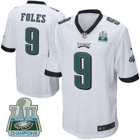 Nike Eagles 9 Nick Foles White Youth 2018 Super Bowl Champions Game Jersey
