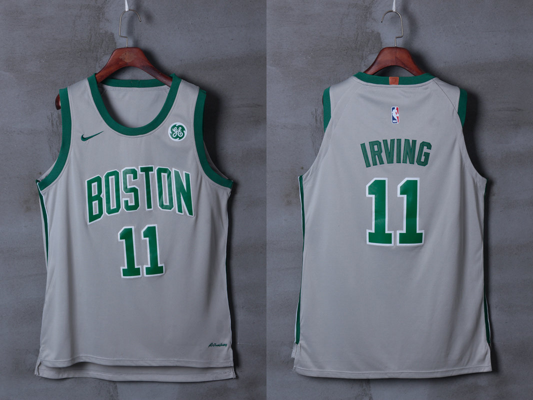 Celtics 11 Kyrie Irving Gray City Edition Nike Authentic Jersey
