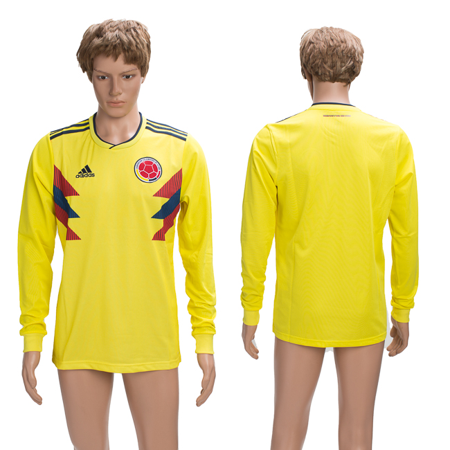 Columbia 2018 FIFA World Cup Long Sleeve Thailand Soccer Jersey - Click Image to Close