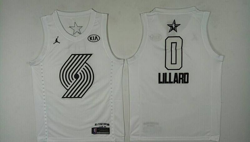 Blazers 0 Damian Lillard White 2018 All-Star Game Jordan Brand Authentic Jersey