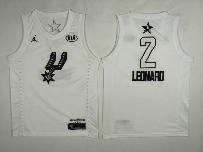Spurs 2 Kawhi Leonard White 2018 All-Star Game Jordan Brand Authentic Jersey