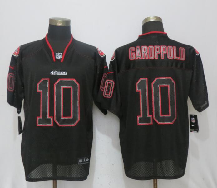 Nike 49ers 10 Jimmy Garoppolo Black Lights Out Elite Jersey