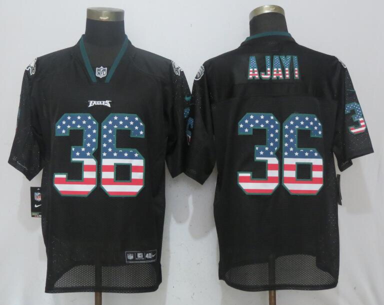 Nike Eagles 36 Jay Ajayi Black USA Flag Fashion Elite Jersey