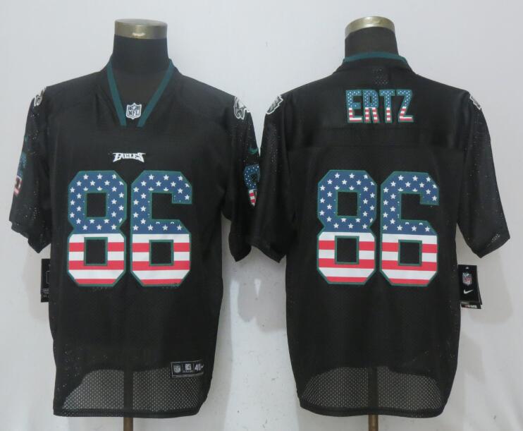 Nike Eagles 86 Zach Ertz Black USA Flag Fashion Elite Jersey