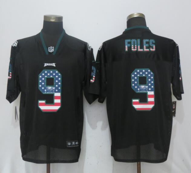 Nike Eagles 9 Nick Foles Black USA Flag Fashion Elite Jersey