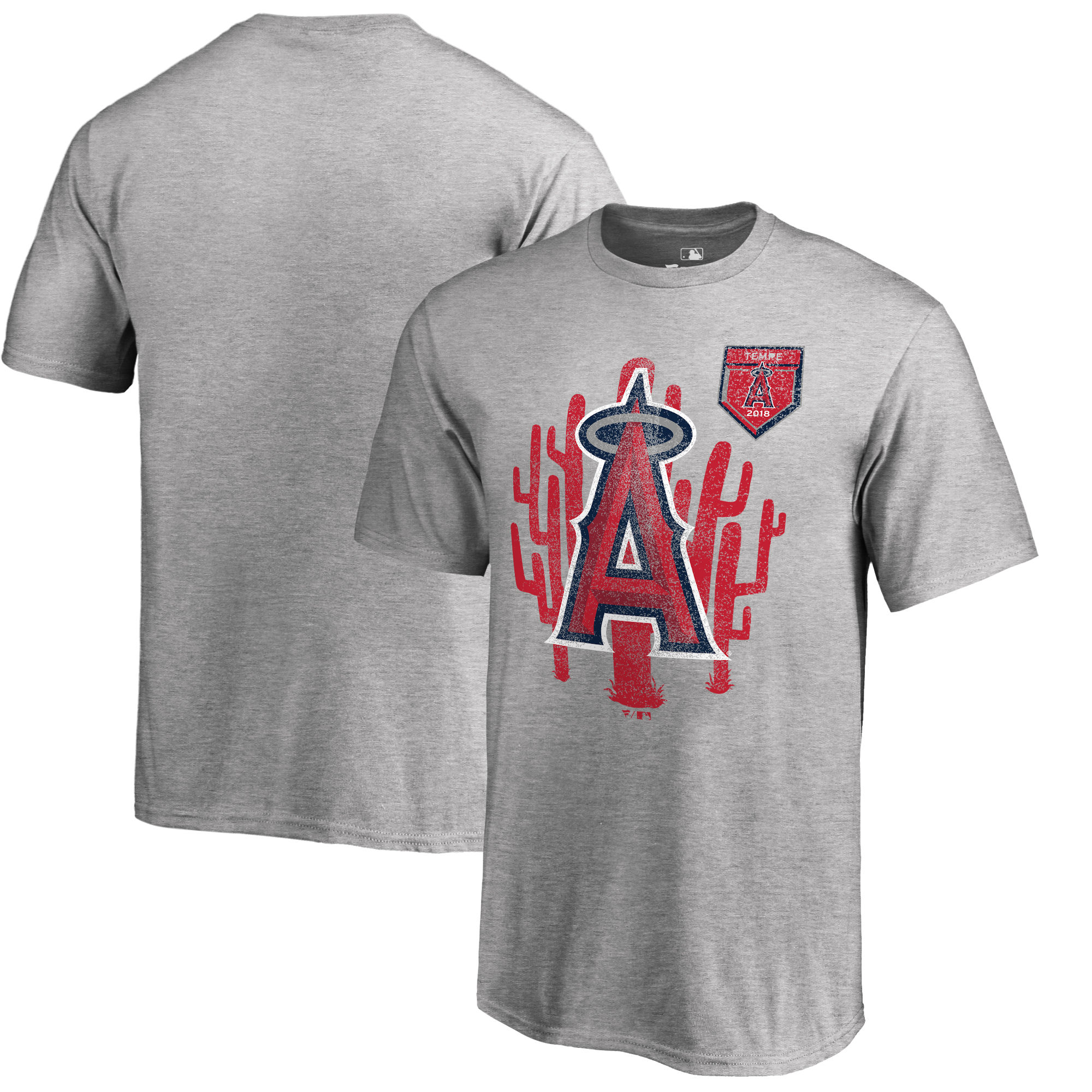 Los Angeles Angels Fanatics Branded 2018 Spring Training Vintage Team Specific T Shirt Heather Gray