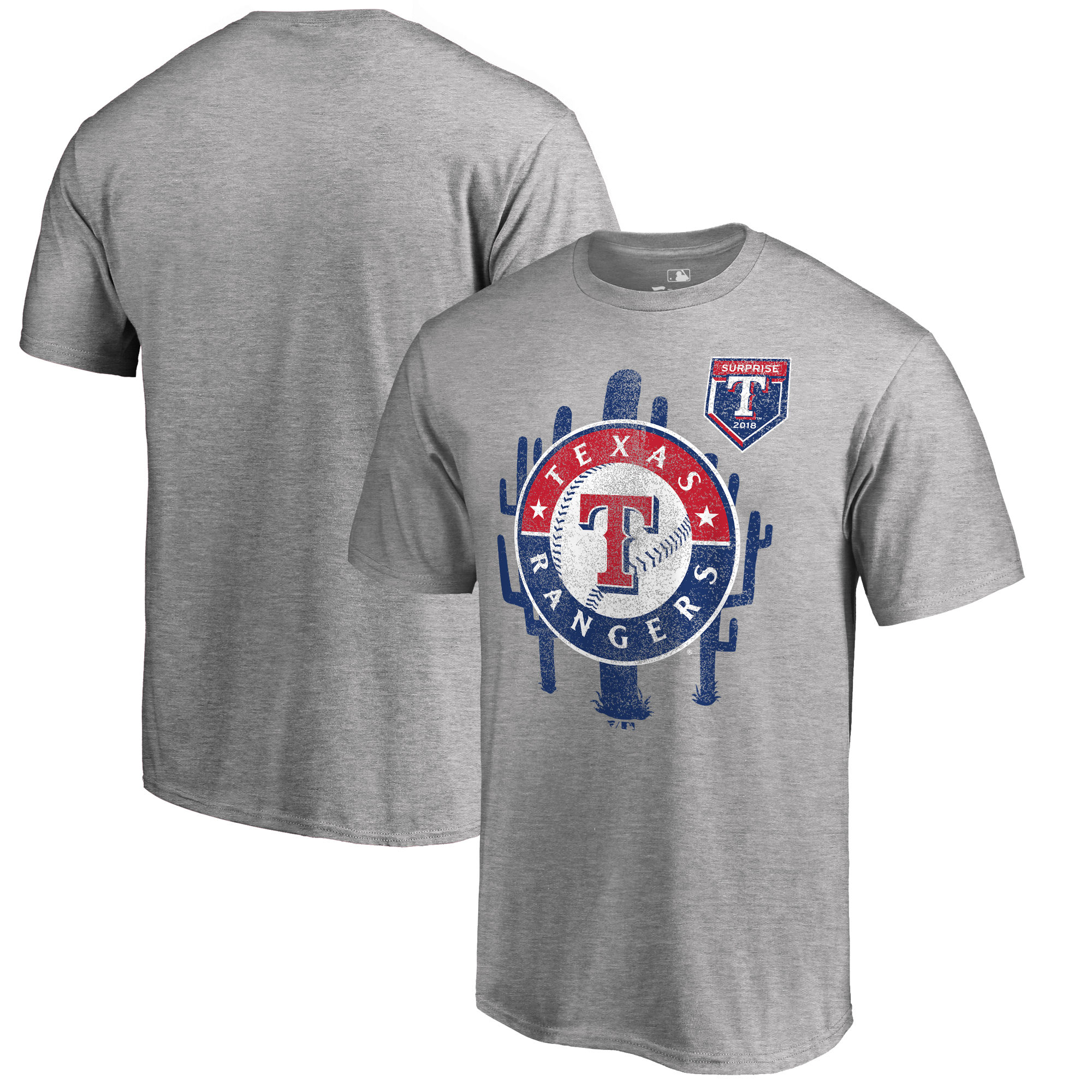 Texas Rangers Fanatics Branded 2018 MLB Spring Training Vintage T Shirt Heather Gray