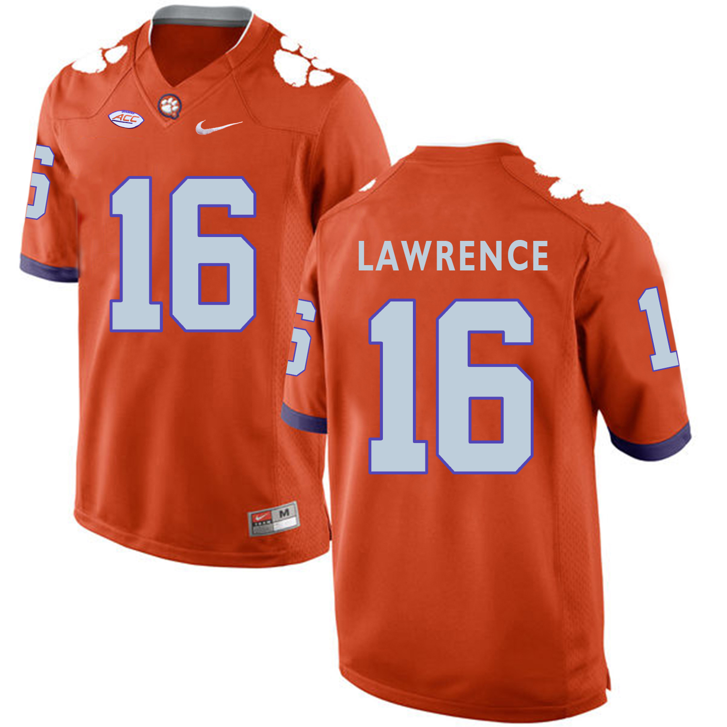 Clemson Tigers 16 Trevor Lawrence Orange College Football Jersey - Click Image to Close