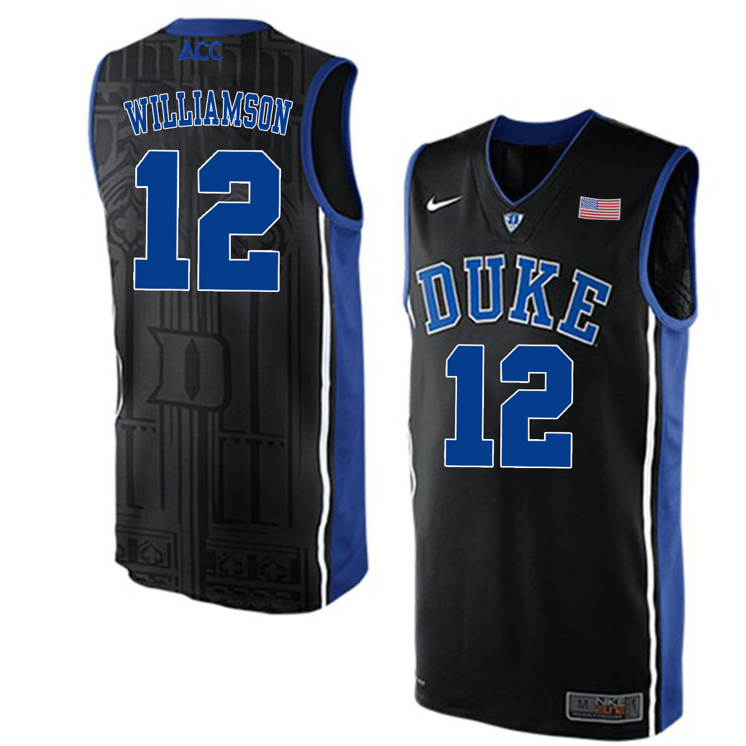 Duke Blue Devils 12 Zion Williamson Black College Basketball Elite Jersey