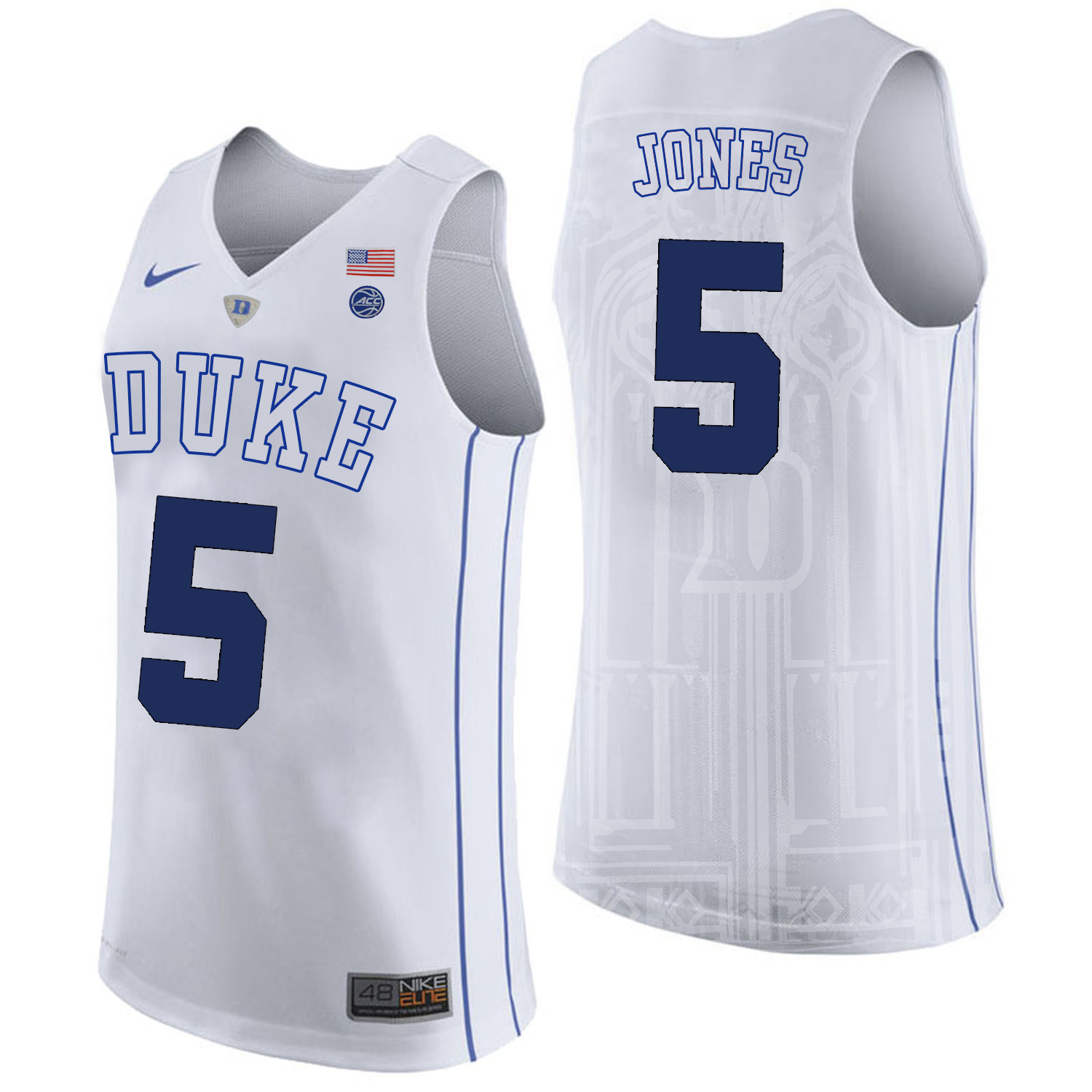 Duke Blue Devils 5 Tyus Jones White College Basketball Jersey