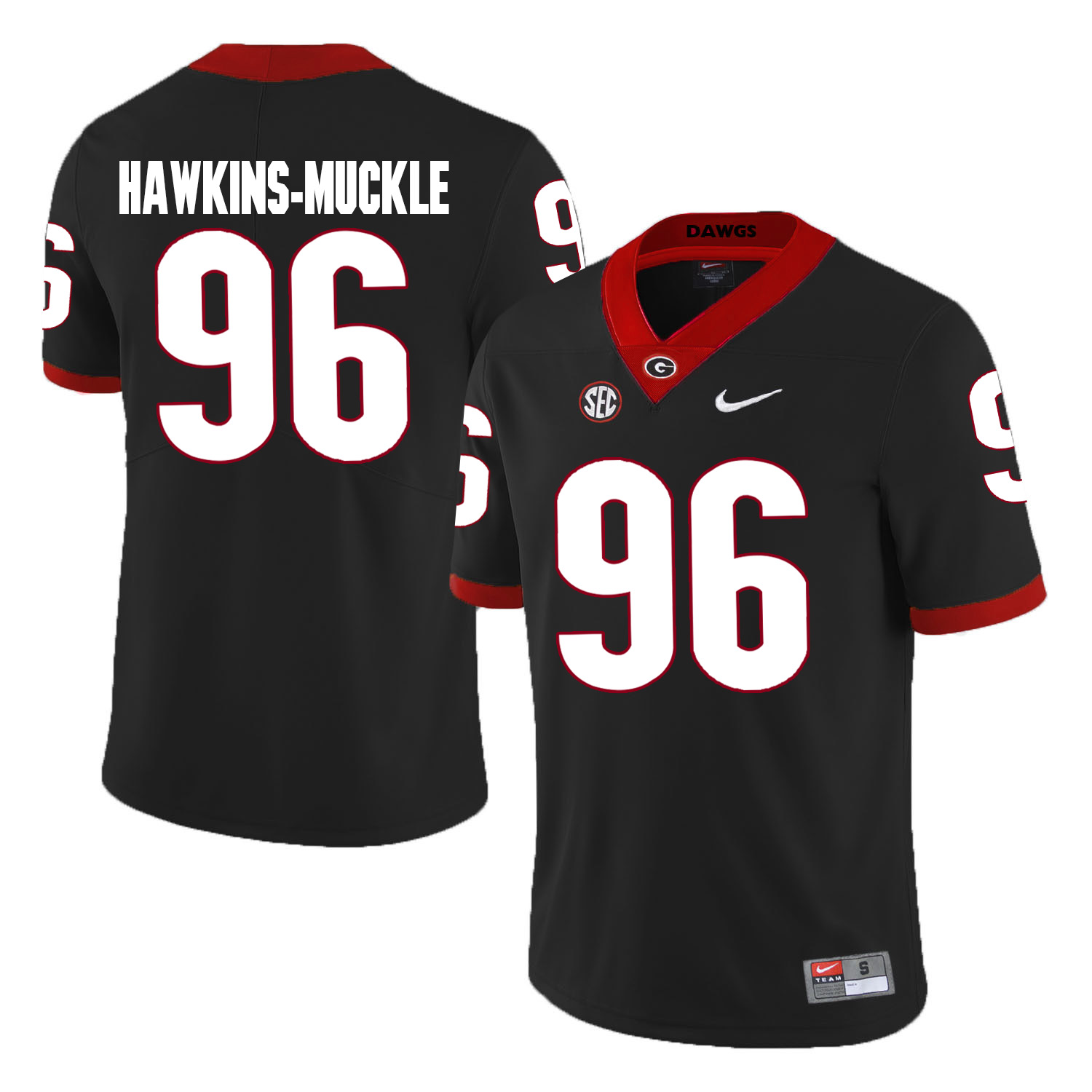 Georgia Bulldogs 96 DaQuan Hawkins-Muckle Black College Football Jersey