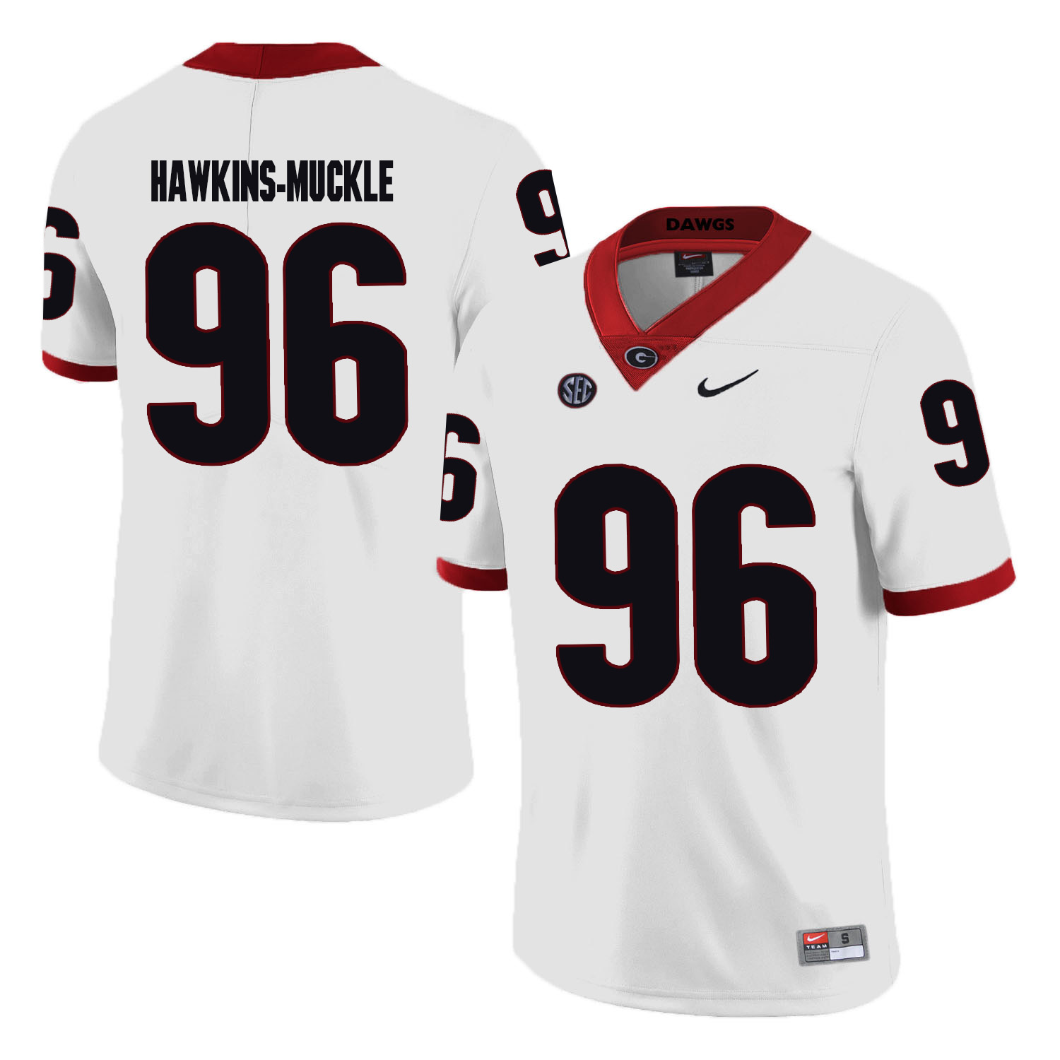Georgia Bulldogs 96 DaQuan Hawkins-Muckle White College Football Jersey