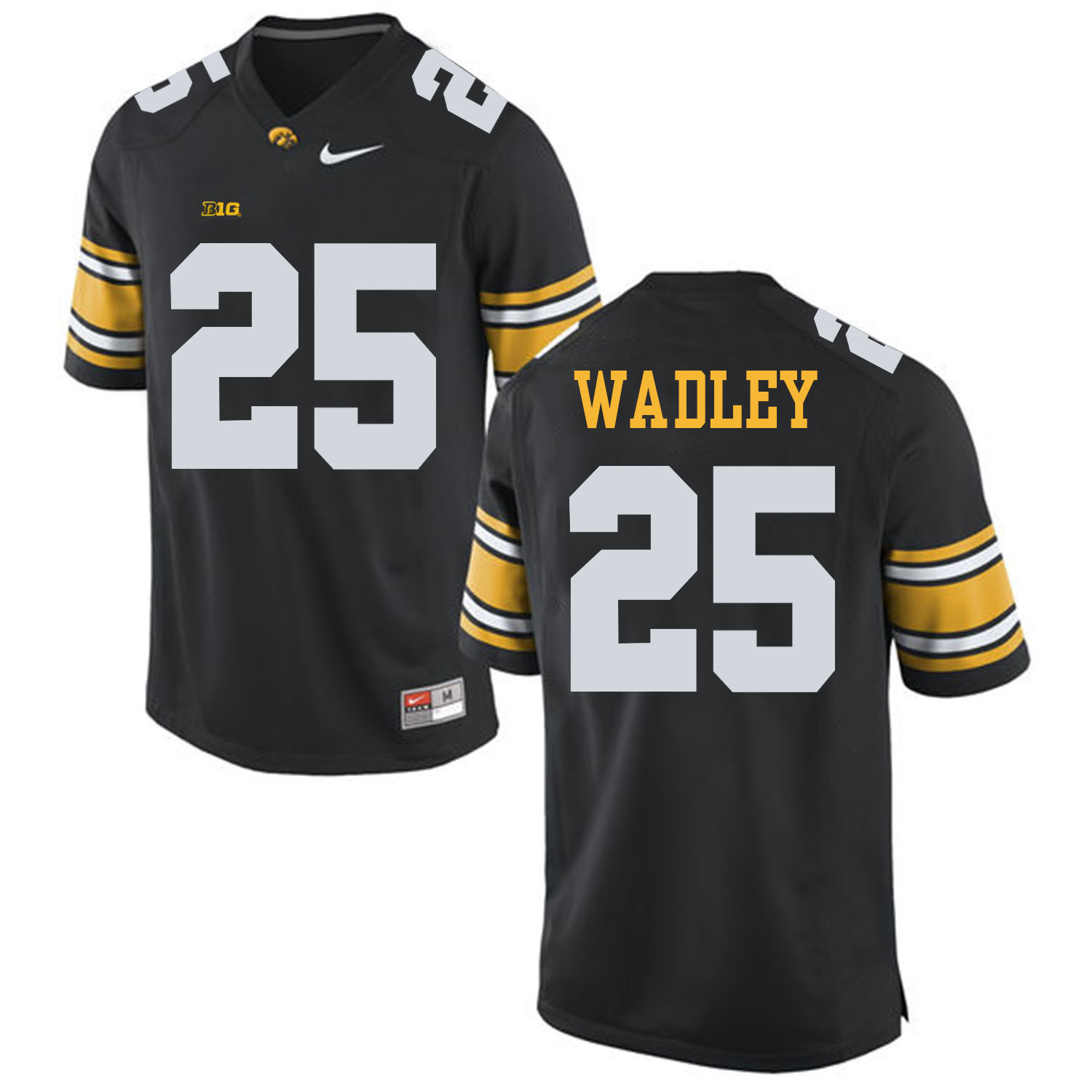 Iowa Hawkeyes 25 Akrum Wadley Black College Football Jersey - Click Image to Close