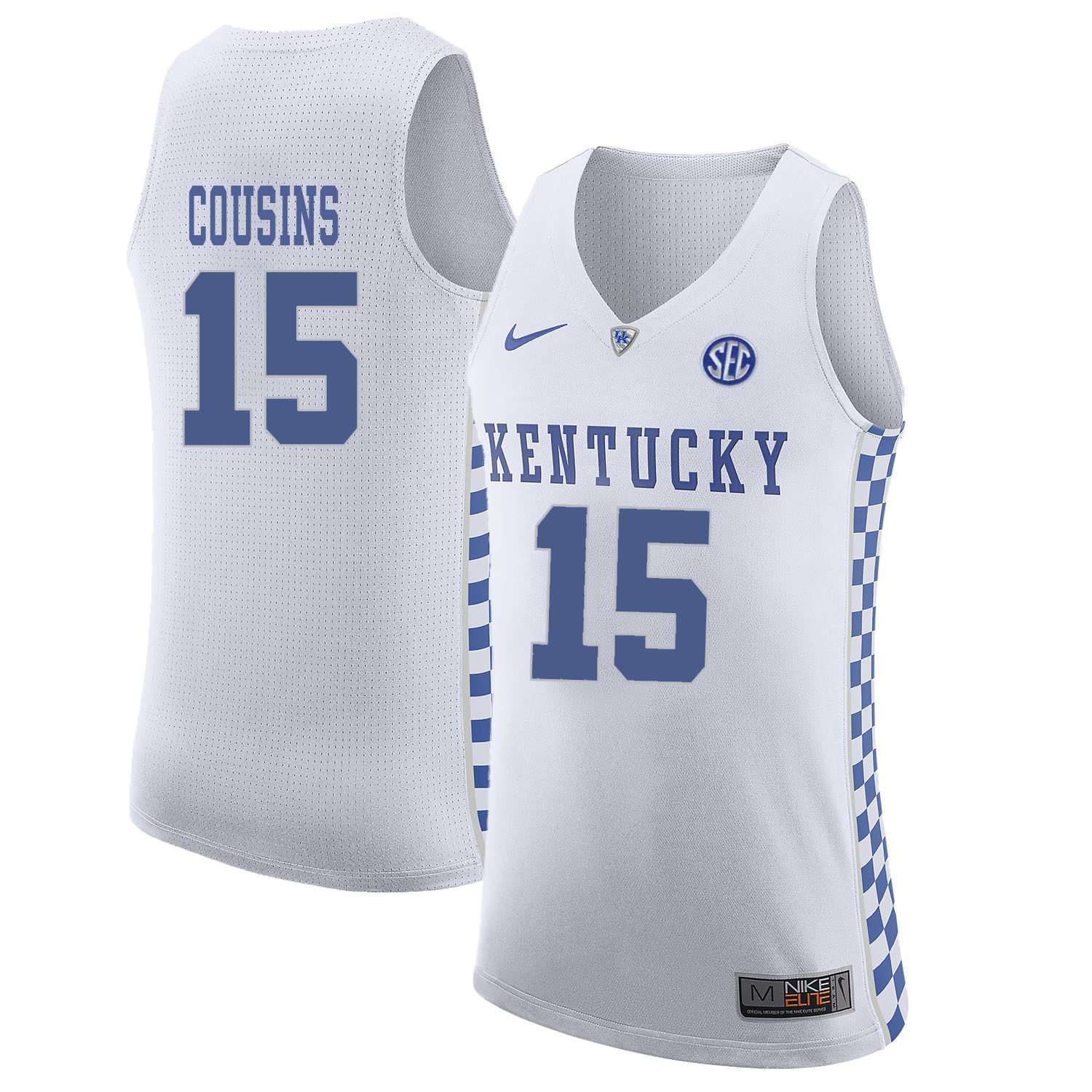 Kentucky Wildcats 15 DeMarcus Cousins White College Basketball Jersey