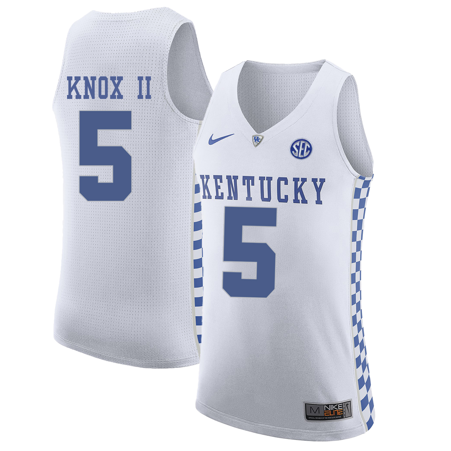 Kentucky Wildcats 5 Kevin Knox II White College Basketball Jersey