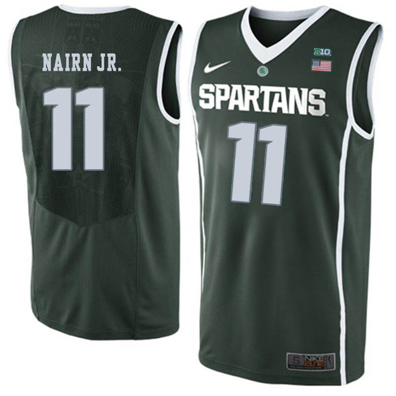 Michigan State 11 Lourawls Nairn Jr. Green College Basketball Jersey