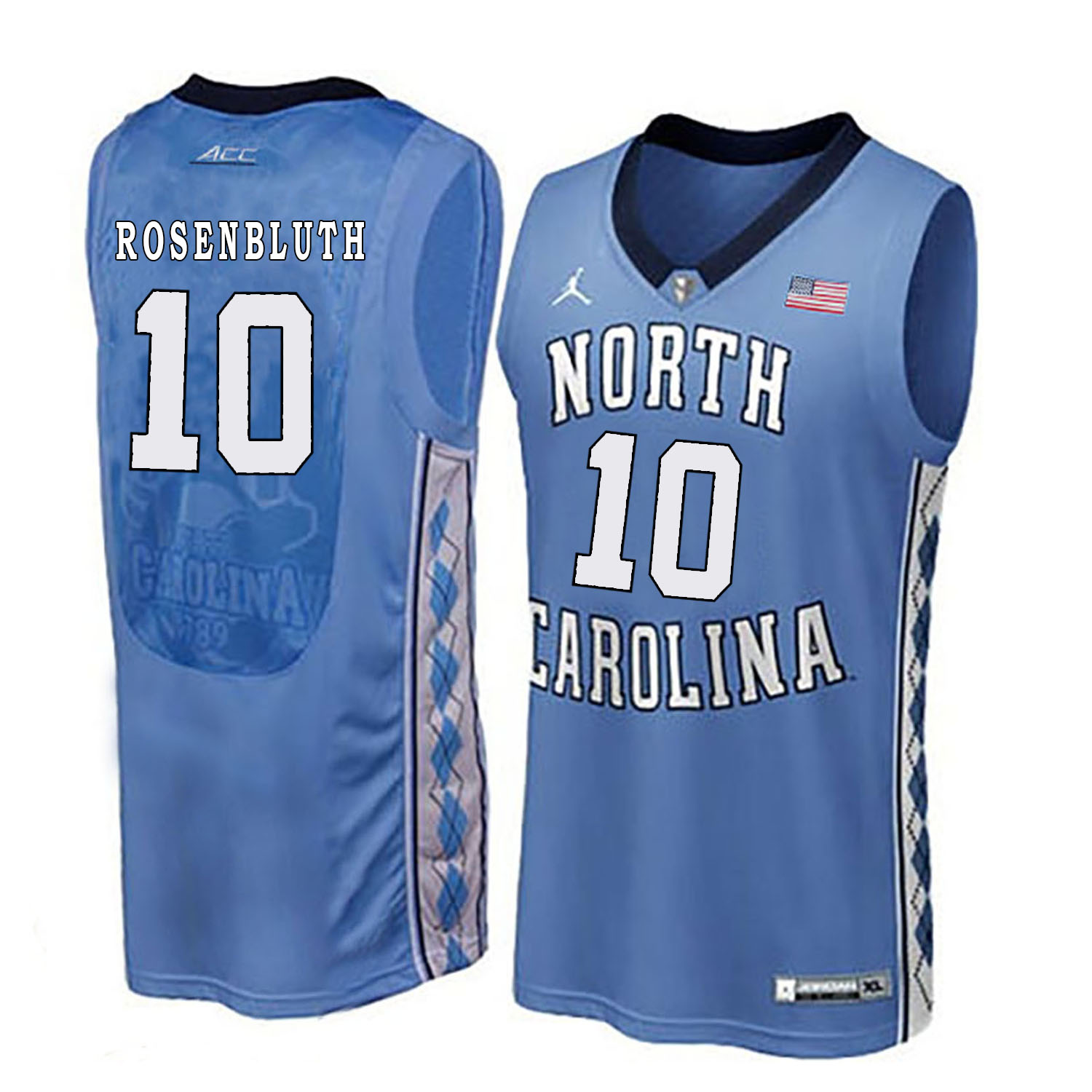 North Carolina Tar Heels 10 Lennie Rosenbluth Blue College Basketball Jersey