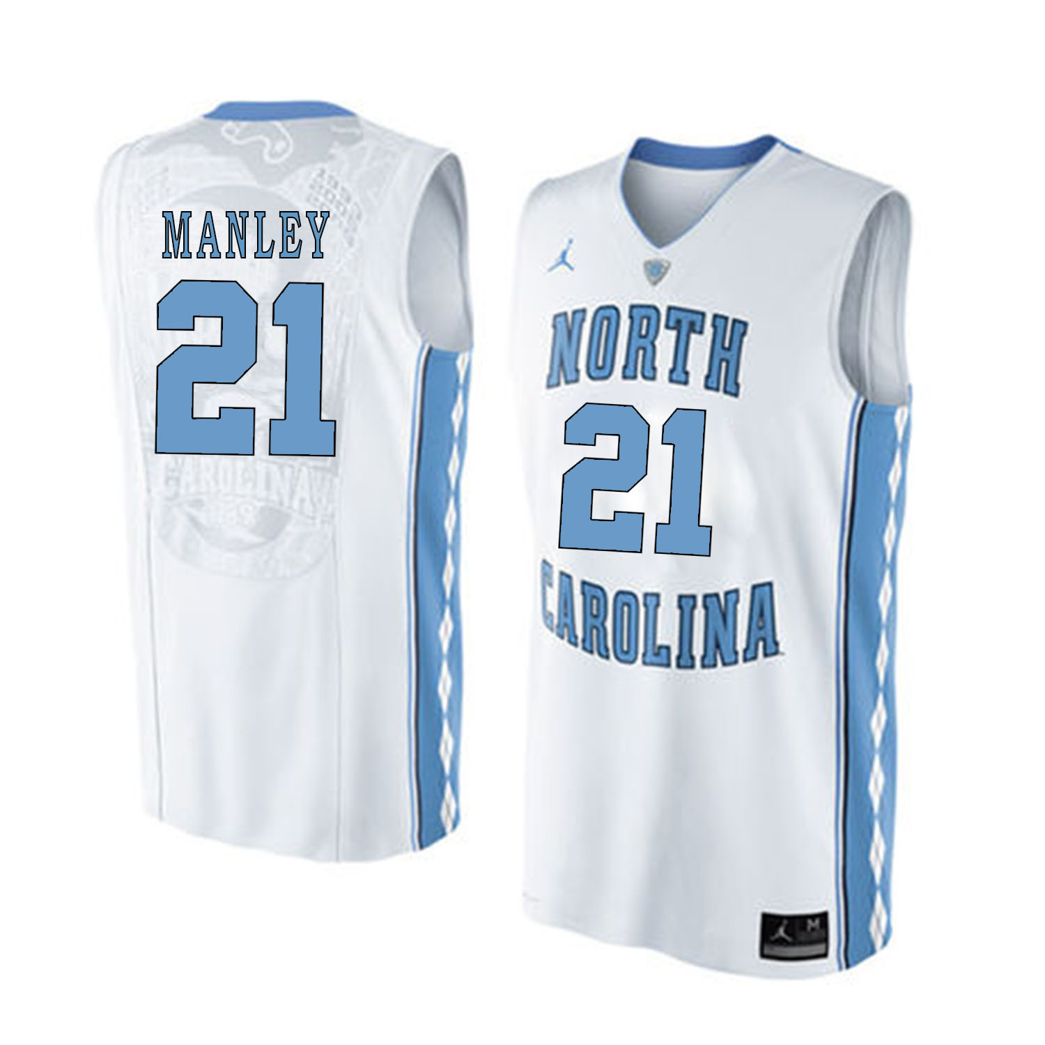North Carolina Tar Heels 21 Sterling Manley White College Basketball Jersey