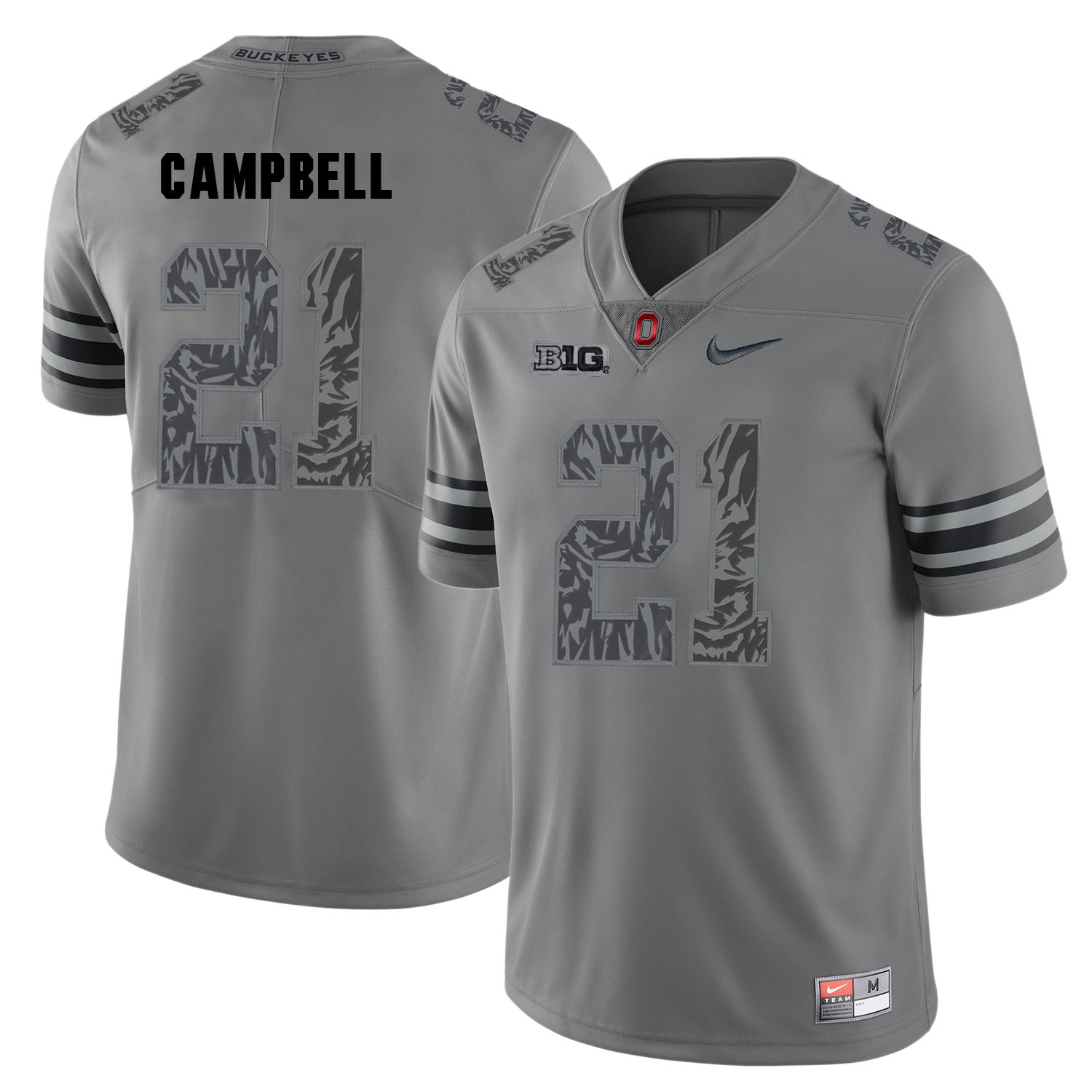 Ohio State Buckeyes 21 Parris Campbell Gray Shadow College Football Jersey