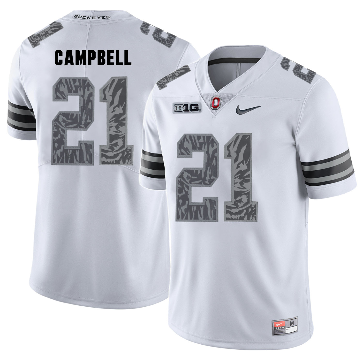 Ohio State Buckeyes 21 Parris Campbell White Shadow College Football Jersey