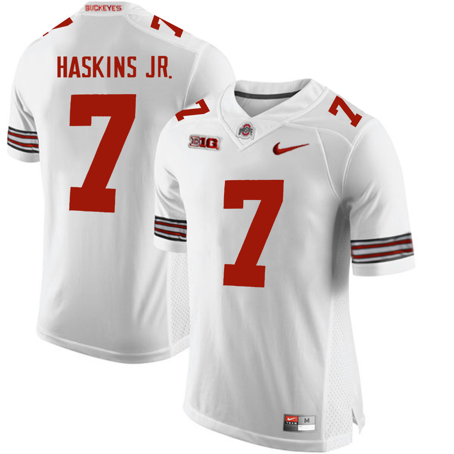 Ohio State Buckeyes 7 Dwayne Haskins White College Football Jersey - Click Image to Close