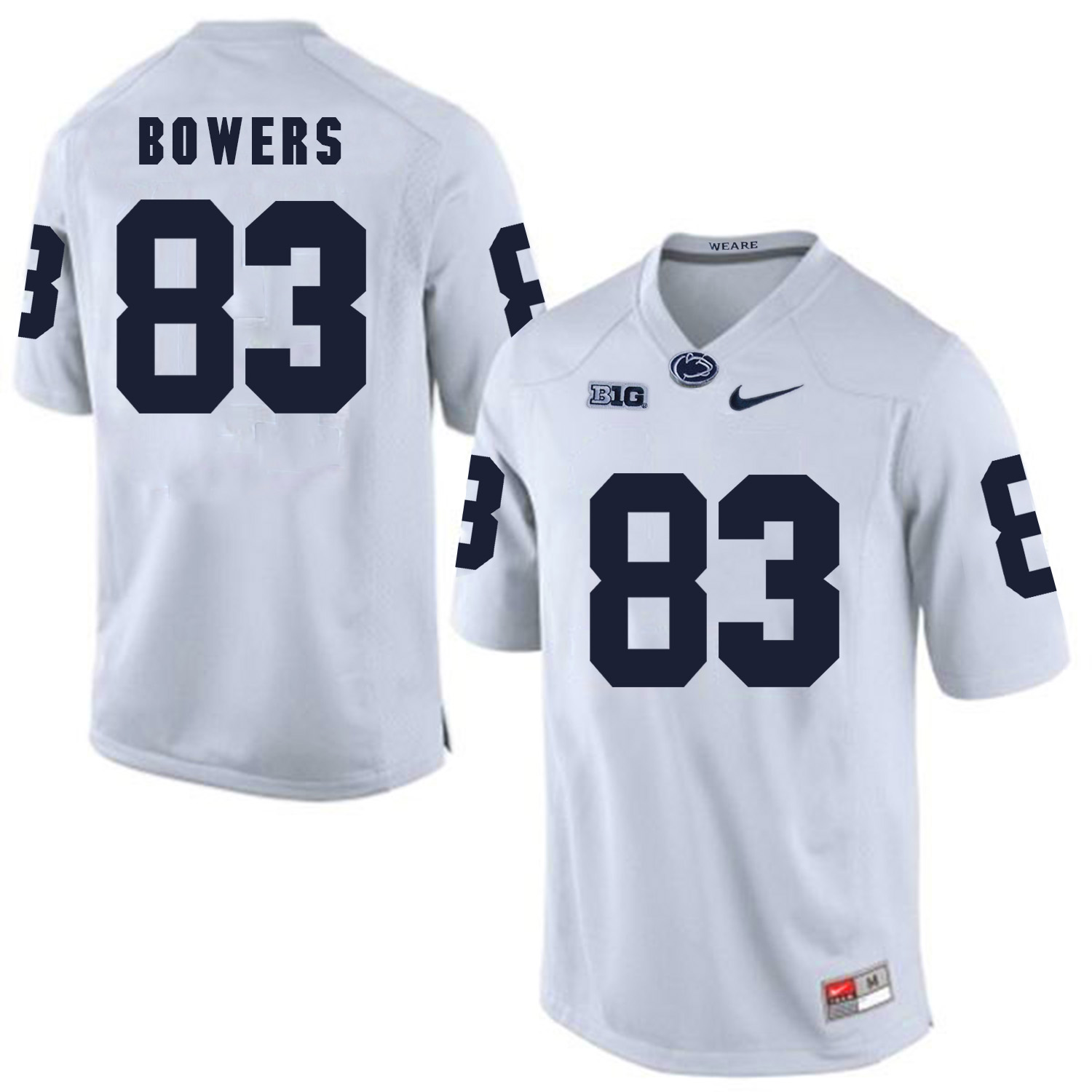Penn State Nittany Lions 83 Nick Bowers White College Football Jersey