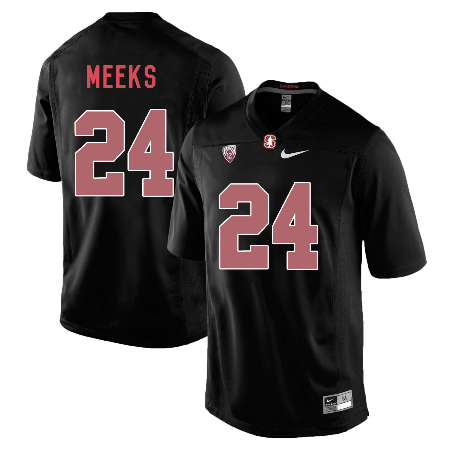 Stanford Cardinal 24 Quenton Meeks Blackout College Football Jersey