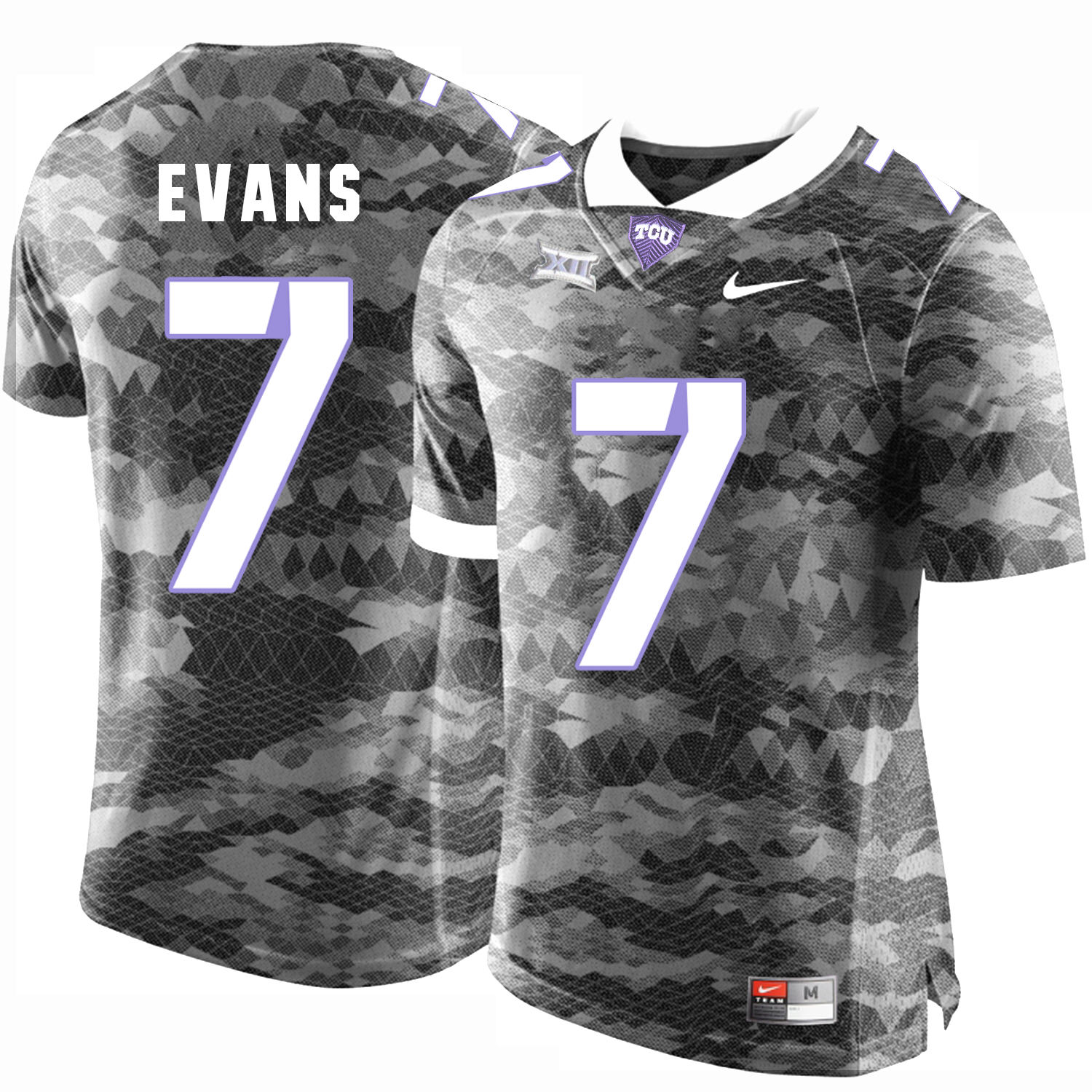 TCU Horned Frogs 7 Arico Evans Gray College Football Jersey