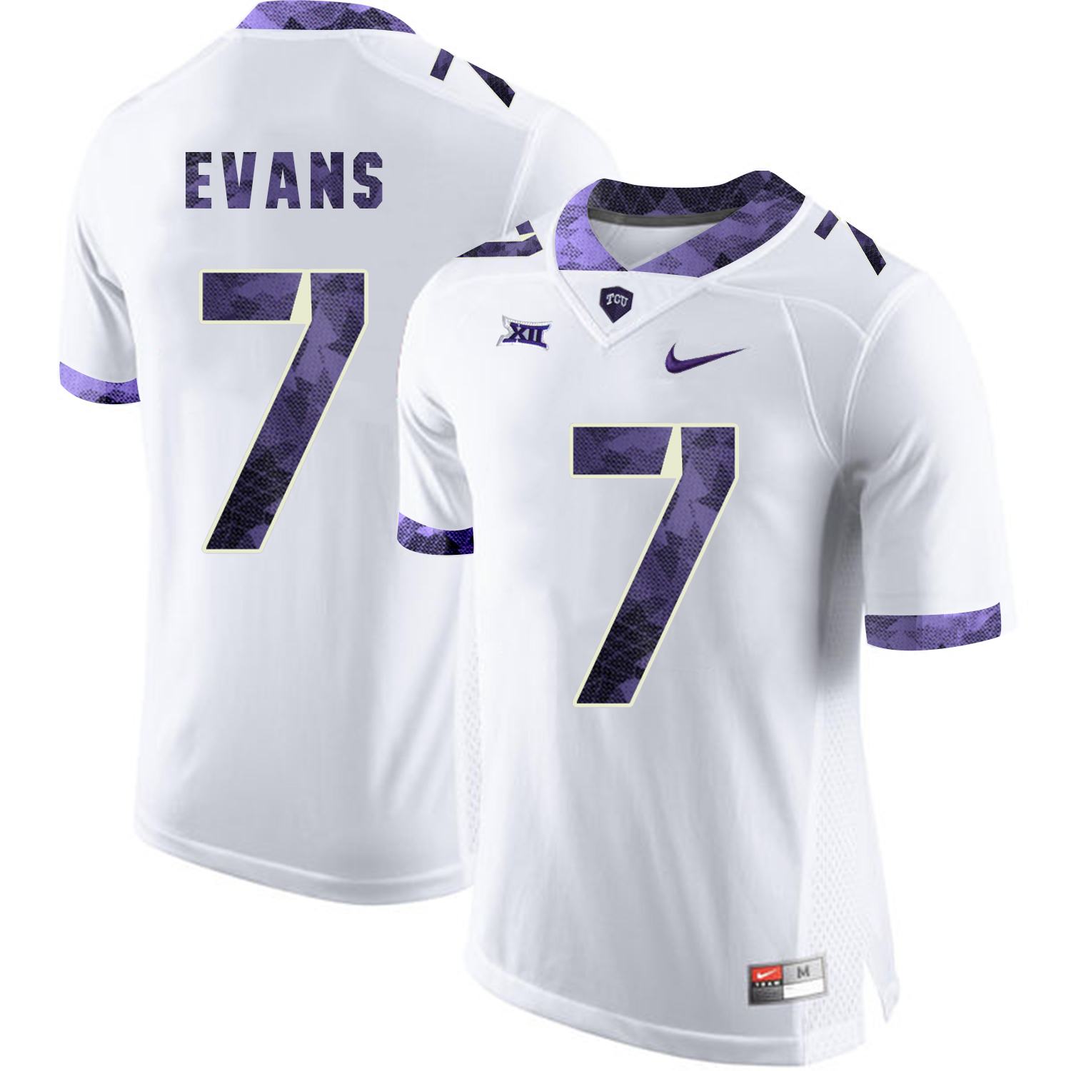 TCU Horned Frogs 7 Arico Evans White College Football Jersey