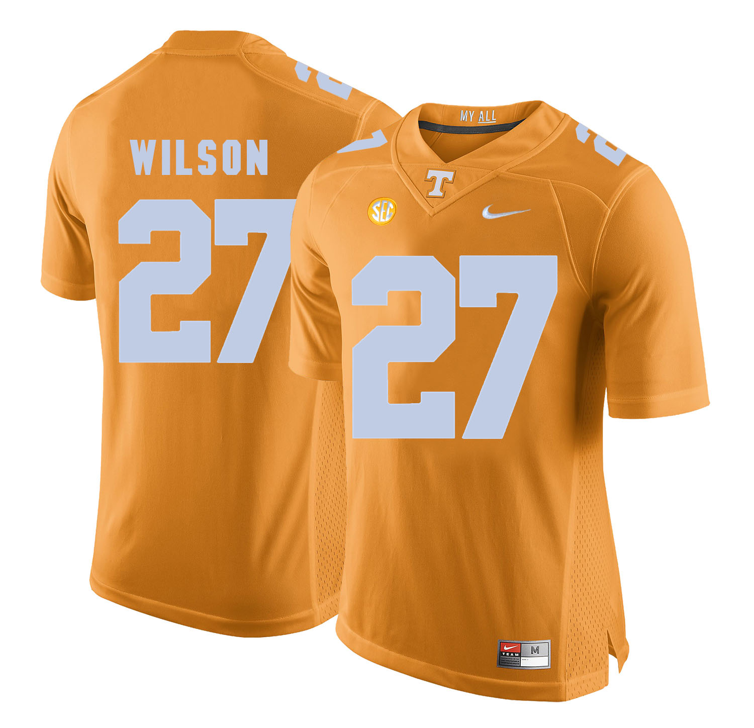Tennessee Volunteers 27 Al Wilson Orange College Football Jersey - Click Image to Close